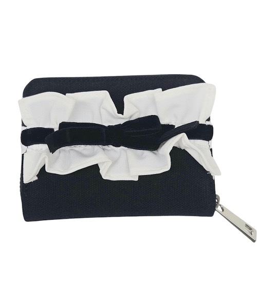 lilLilly（リルリリー）の「キャンバスフリルミニウォレット（財布・レディース・ブラック/ホワイト/ピンク・FREE）」の3枚目の写真