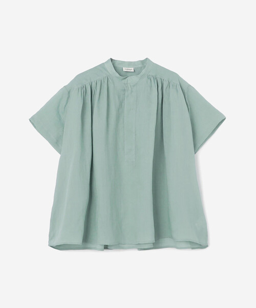 LE GLAZIK(ルグラジック)の「LE GLAZIK | ラミー スタンドカラープルオーバーシャツ WOMEN(シャツ/ブラウス・レディース・アイボリー/ブルー系その他/ピンク系その他・36)」の4枚目の写真