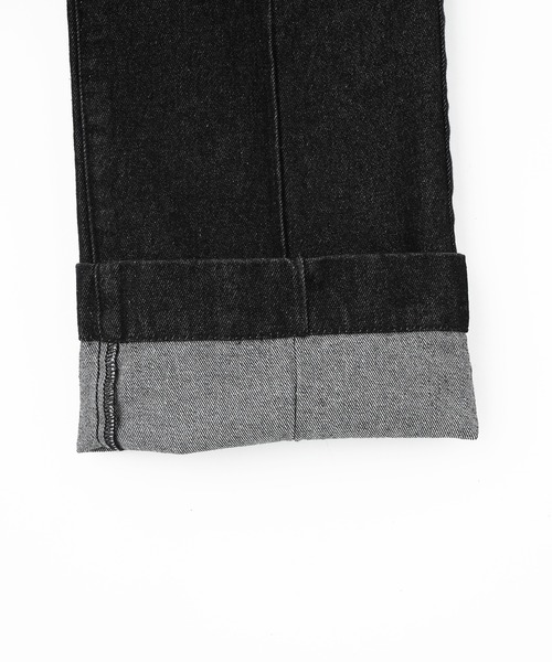 MILKFED.（ミルクフェド）の「CENTER PLEAT DETAIL DENIM PANTS（デニムパンツ・レディース・ブラック/ライトブルー・S/M）」の4枚目の写真