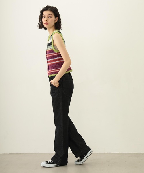 MILKFED.（ミルクフェド）の「CENTER PLEAT DETAIL DENIM PANTS（デニムパンツ・レディース・ブラック/ライトブルー・S/M）」の18枚目の写真