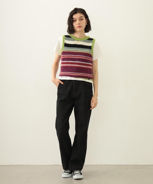 MILKFED.（ミルクフェド）の「CENTER PLEAT DETAIL DENIM PANTS（デニムパンツ・レディース・ブラック/ライトブルー・S/M）」の21枚目の写真