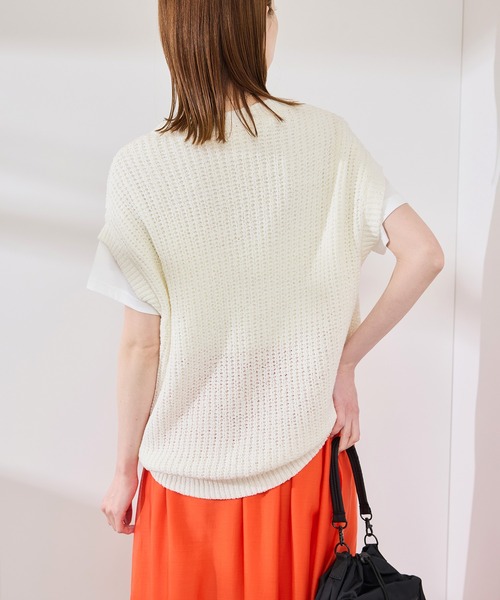 ROPE' PICNIC(ロペピクニック)の「ポップコーン編みニットベスト(ベスト・レディース・ホワイト/クリーム/ブルー系その他6・38)」の7枚目の写真
