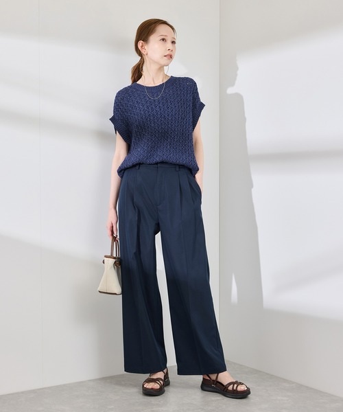 ROPE' PICNIC(ロペピクニック)の「ポップコーン編みニットベスト(ベスト・レディース・ホワイト/クリーム/ブルー系その他6・38)」の8枚目の写真