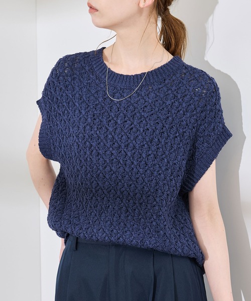 ROPE' PICNIC(ロペピクニック)の「ポップコーン編みニットベスト(ベスト・レディース・ホワイト/クリーム/ブルー系その他6・38)」の12枚目の写真