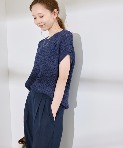 ROPE' PICNIC(ロペピクニック)の「ポップコーン編みニットベスト(ベスト・レディース・ホワイト/クリーム/ブルー系その他6・38)」の13枚目の写真