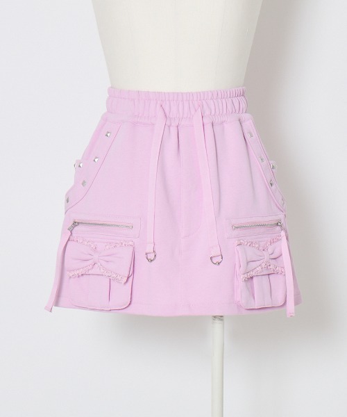 Ribbon pocket studded sweat skirt（スカート）｜AVENCHUMU