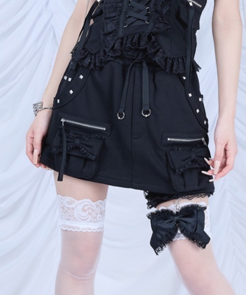 Ribbon pocket studded sweat skirt（スカート）｜AVENCHUMU