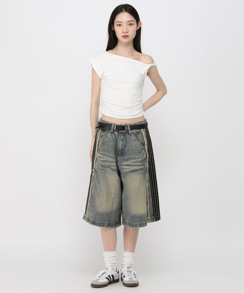 3.3 Field Trip （3.3フィールドトリップ）の「3.3 Field Trip／アシメワンショルT（Tシャツ/カットソー・レディース・ブラック/ホワイト/レッド・FREE）」の4枚目の写真