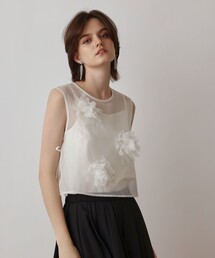 GRACE CONTINENTAL（グレースコンチネンタル）の「メッシュフラワートップ（その他トップス）」