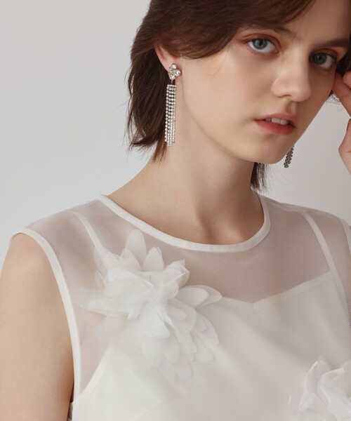 GRACE CONTINENTAL(グレースコンチネンタル)の「メッシュフラワートップ(その他トップス・レディース・ブラック/ホワイト・36/38)」の10枚目の写真