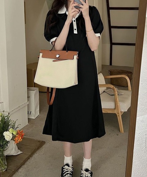 SPIGA(スピーガ)の「衿、袖配色ポロワンピース(ワンピース・レディース・グレー/ブラック・X-LARGE/LARGE/MEDIUM/SMALL)」の19枚目の写真
