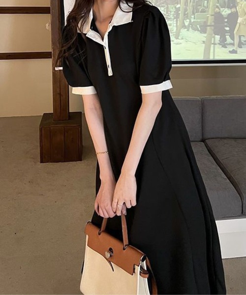 SPIGA(スピーガ)の「衿、袖配色ポロワンピース(ワンピース・レディース・グレー/ブラック・X-LARGE/LARGE/MEDIUM/SMALL)」の18枚目の写真