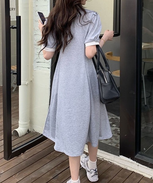 SPIGA(スピーガ)の「衿、袖配色ポロワンピース(ワンピース・レディース・グレー/ブラック・X-LARGE/LARGE/MEDIUM/SMALL)」の6枚目の写真