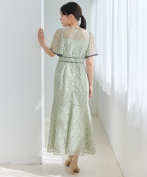 AND COUTURE(アンドクチュール)の「アシメギャザーパイピングレースドレス(ドレス・レディース・ブルー/ピンク/グリーン・FREE)」の12枚目の写真