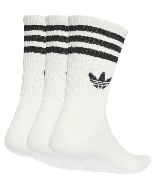 adidas(アディダス)の「adidas 3S CREW S 3P / アディダス 3 ストライプ クルー ソックス 3P(ソックス/靴下・メンズ・ホワイト・S/M/L)」の2枚目の写真