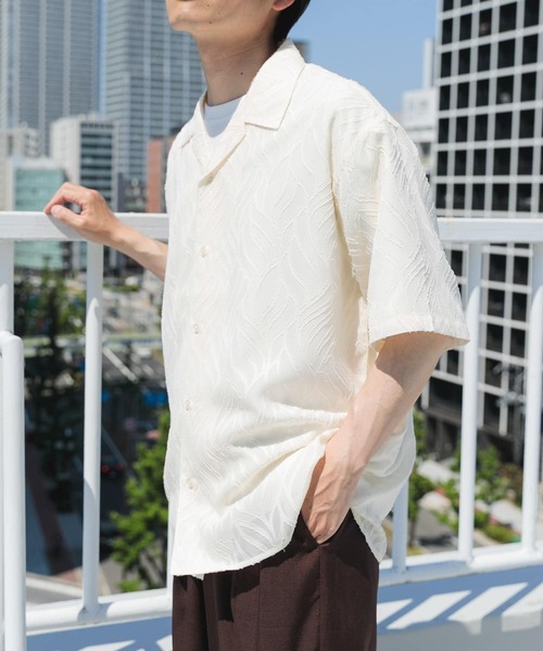 ITEMS URBANRESEARCH（アイテムズ アーバンリサーチ）の「ウェーブカッティングオープンカラーシアーシャツ（シャツ/ブラウス・メンズ・オフホワイト/ブラック・MEDIUM/LARGE）」の13枚目の写真