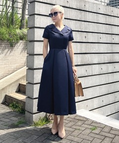 【完売品】★未使用★フロントボタンフレアーワンピース anuans アニュアンス アニュアンス anuans フロントボタンフレアーワンピース （IVORY