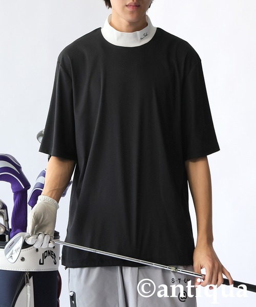 antiqua(アンティカ)の「異素材ハイネックカットソートップス(Tシャツ/カットソー・レディース・ホワイト/ブラック・ML/LXL/SM)」の9枚目の写真