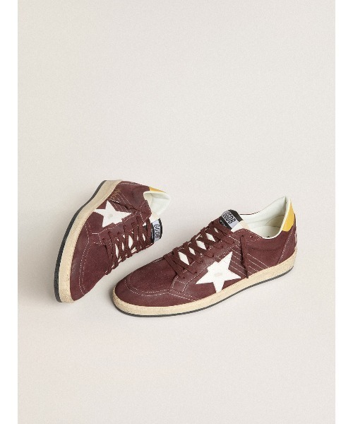 GOLDEN GOOSE（ゴールデングース）の「Ball Star メンズ ヌバックレザー（チョコレートブラウン） レザースター＆ヒールタブ（スニーカー・メンズ・ボルドー・43/42/44/39/40/41）」の3枚目の写真