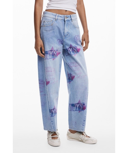 Desigual（デシグアル）の「コラージュプリントバルーンデニムパンツ（デニムパンツ・レディース・ブルー・38/34/44/42/40/36）」の4枚目の写真