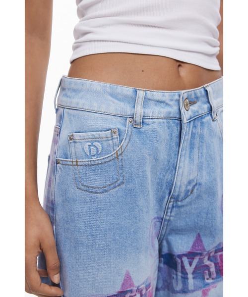 Desigual（デシグアル）の「コラージュプリントバルーンデニムパンツ（デニムパンツ・レディース・ブルー・38/34/44/42/40/36）」の3枚目の写真