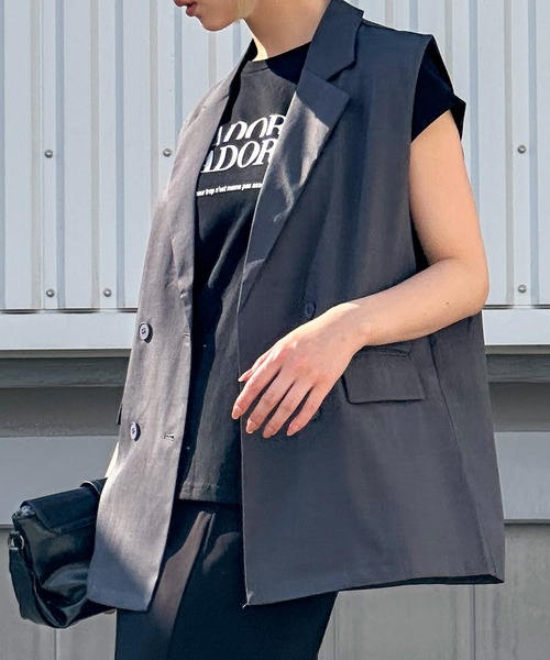 SpRay(スプレイ)の「テーラードジレ(ベスト・レディース・チャコールグレー/ブラック/モカ・FREE)」の18枚目の写真