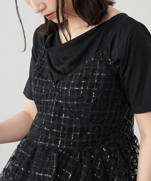 Omekashi（オメカシ）の「スパンコールキャミソール（キャミソール・レディース・ブラック/オフホワイト・FREE）」の19枚目の写真