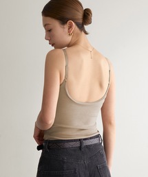 BAMBI WATER（バンビウォーター）の「【特許取得】《カップ付き》360°きれい見え 1枚でお出かけできる リブUバックキャミソール ブラトップ チラ見えしないカップ付きキャミ（キャミソール）」