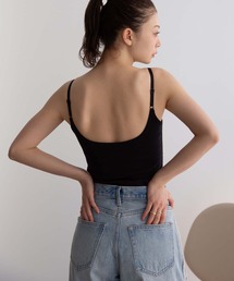 BAMBI WATER（バンビウォーター）の「【特許取得】《カップ付き》360°きれい見え 1枚でお出かけできる リブUバックキャミソール ブラトップ チラ見えしないカップ付きキャミ（キャミソール）」