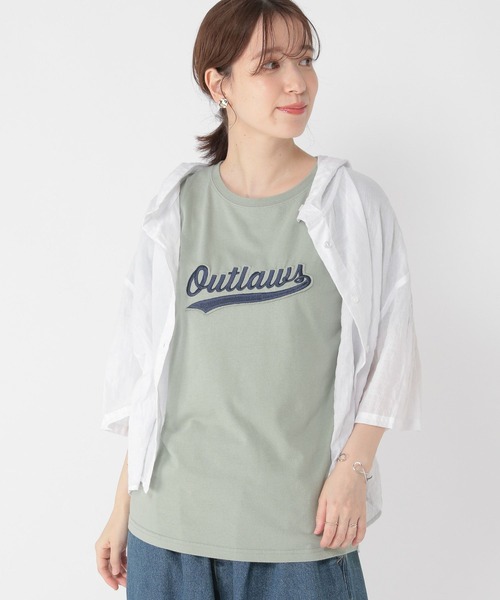 studio CLIP(スタディオクリップ)の「ワッペンロゴ刺繍Tシャツ(Tシャツ/カットソー・レディース・カーキ/ベージュ/ネイビー・FREE)」の22枚目の写真