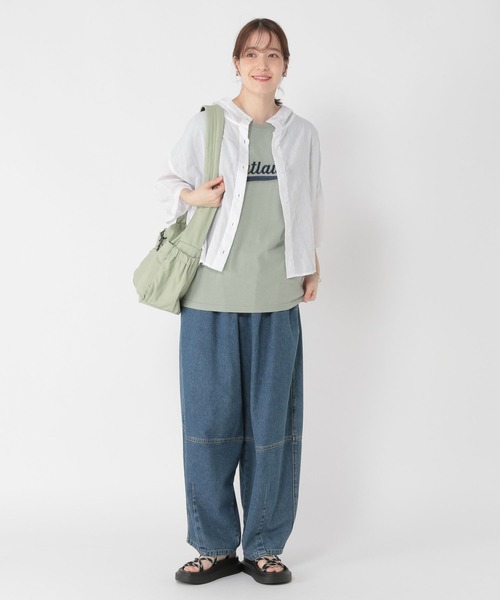 studio CLIP(スタディオクリップ)の「ワッペンロゴ刺繍Tシャツ(Tシャツ/カットソー・レディース・カーキ/ベージュ/ネイビー・FREE)」の21枚目の写真