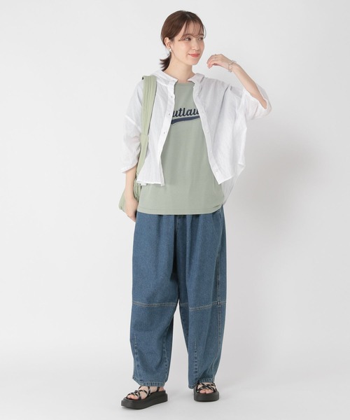 studio CLIP(スタディオクリップ)の「ワッペンロゴ刺繍Tシャツ(Tシャツ/カットソー・レディース・カーキ/ベージュ/ネイビー・FREE)」の20枚目の写真