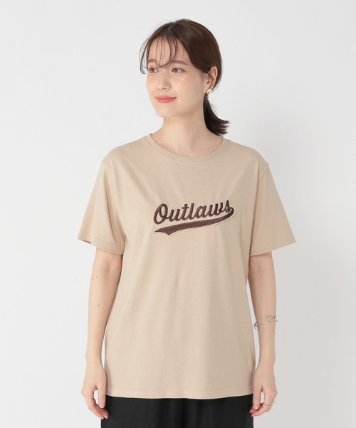 studio CLIP(スタディオクリップ)の「ワッペンロゴ刺繍Tシャツ(Tシャツ/カットソー・レディース・カーキ/ベージュ/ネイビー・FREE)」の13枚目の写真