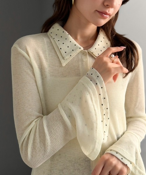 mily bilet(ミウィビレット)の「【mily bilet】ひらりフェミニンに。コーデの主役になる大人の甘さ。レイヤードフリル袖カーディガン(カーディガン/ボレロ・レディース・ブラウン/グレー/アイボリー/ブラック・X-LARGE/SMALL/MEDIUM/LARGE)」の17枚目の写真