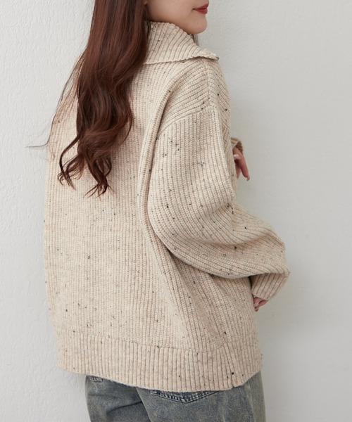 KITH ベージュ ハーフジップニット Remind me and forever（リマインドミーアンドフォーエバー）の