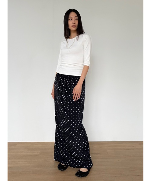 Didot.showroom（ディドット ショールーム）の「【DIDOT.】リンガーハーフTEE（Tシャツ/カットソー・レディース・アイボリー/ブラック/スカイブルー/ペールイエロー/グレー・FREE）」の8枚目の写真