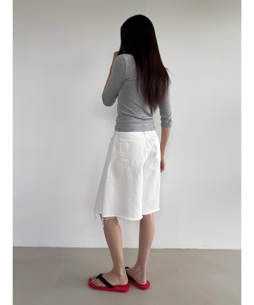 Didot.showroom（ディドット ショールーム）の「【DIDOT.】リンガーハーフTEE（Tシャツ/カットソー・レディース・アイボリー/ブラック/スカイブルー/ペールイエロー/グレー・FREE）」の18枚目の写真