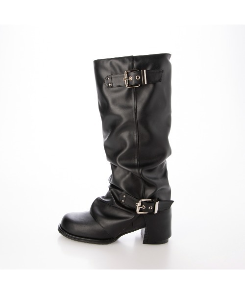 EVOL(イーボル)の「【S-LLサイズ展開・ふかふか】カバーエンジニアロングブーツ IZ5878(ブーツ・レディース・ブラウン/ブラック・M/L/LL/S)」の5枚目の写真