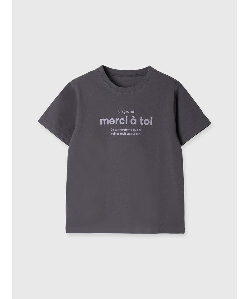 EIMY ISTOIRE（エイミーイストワール）の「merci ロゴTシャツ（Tシャツ/カットソー・レディース・チャコールグレー/ホワイト/ピンク/ラベンダー・F）」の12枚目の写真