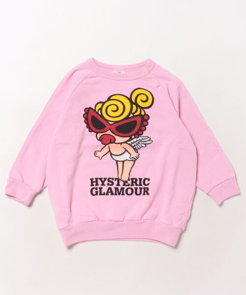 HYSTERIC MINI(ヒステリックミニ)の「ANGEL MINI 裏毛トレーナー(スウェット・キッズ・ホワイト/ブラック/ベビーピンク・90/80)」の3枚目の写真