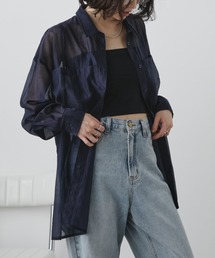 フェイクレイヤードオーバーサイズシアーシャツ