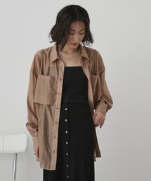 フェイクレイヤードオーバーサイズシアーシャツ