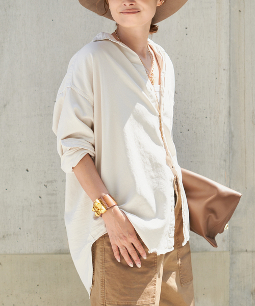 【FRANK&EILEEN】SHIRLEY ITALIAN COTTONシャツ Shirley, Oversized Button-Up Shirt, Blue Stripe | Frank & Eileen