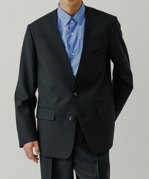 3レイヤー 裏フリース ノーカラーコートADAM ET ROPE' HOMME 3レイヤー 裏フリース ノーカラーコートADAM ET ROPE´ HOMME メンズ