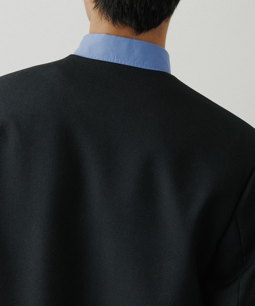 ADAM ET ROPE'(アダムエロペ)の「ハードクロス ノーカラージャケット / セットアップ対応(ノーカラージャケット・メンズ・ブラック/ブラウン系その他・M/L)」の16枚目の写真