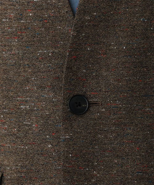 ADAM ET ROPE'(アダムエロペ)の「ハードクロス ノーカラージャケット / セットアップ対応(ノーカラージャケット・メンズ・ブラック/ブラウン系その他・M/L)」の3枚目の写真