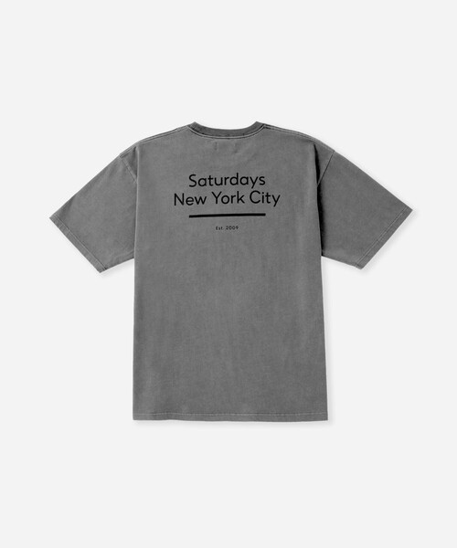 Saturdays NYC(サタデーズ ニューヨークシティ )の「Pigment Dyed Back Printed SS T-Shirt(Tシャツ/カットソー・メンズ・キナリ/チャコールグレー/ネイビー・L/M/XL/S)」の11枚目の写真