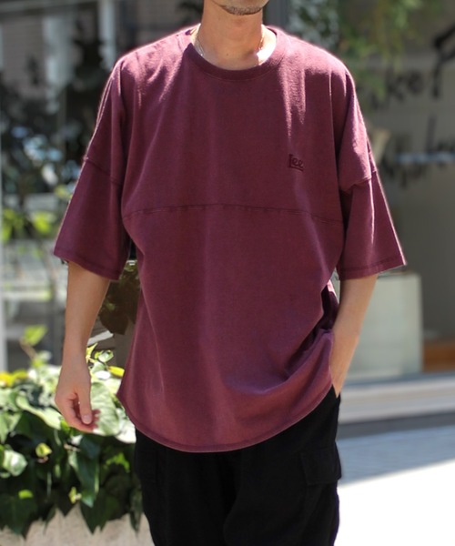 Lee(リー)の「LEE / ROUND HEM S/S TEE / LT3148(Tシャツ/カットソー・レディース・チャコールグレー/ワイン・X-LARGE)」の7枚目の写真