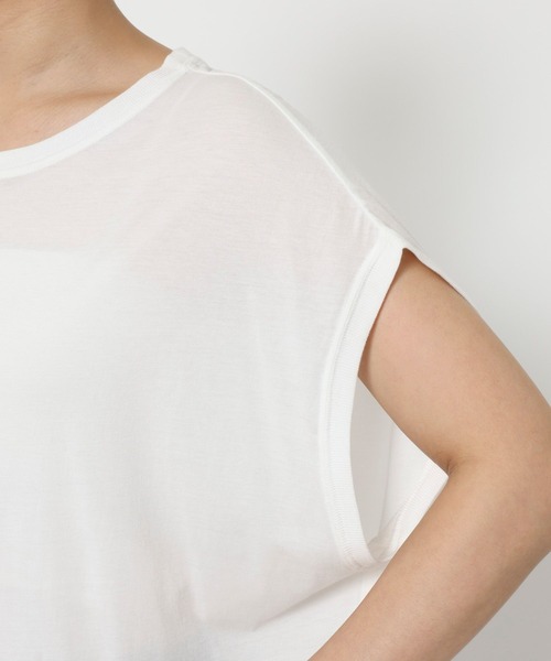 BARNYARDSTORM（バンヤードストーム）の「BARNYARDSTORM / リブドルマンゆるＴ 【MADE IN JAPAN】 / WEB限定カラー（Tシャツ/カットソー・レディース・ホワイト/チャコールグレー/パープル/ベージュ・FREE）」の13枚目の写真