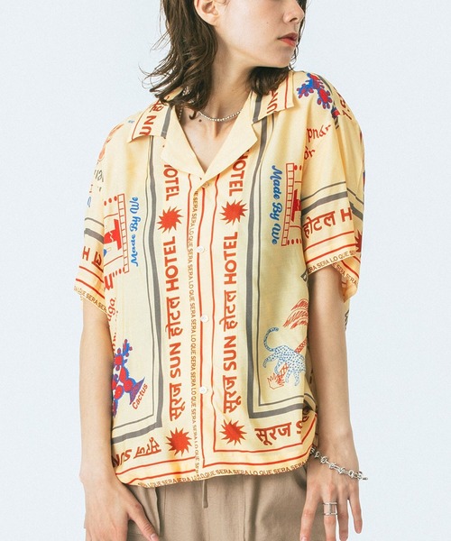 HLAADA(フラーダ)の「(HLAADA for ROSEBUD)SUN HOTEL PRINT SHIRTS(シャツ/ブラウス・レディース・ベージュ/ブラウン・ONE SIZE)」の1枚目の写真